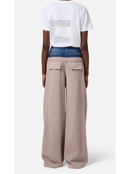 CARGO PANTS WITH DENIM POCKET ELISABETTA FRANCHI | PJ92D51E2DL8 blue vintage/greige